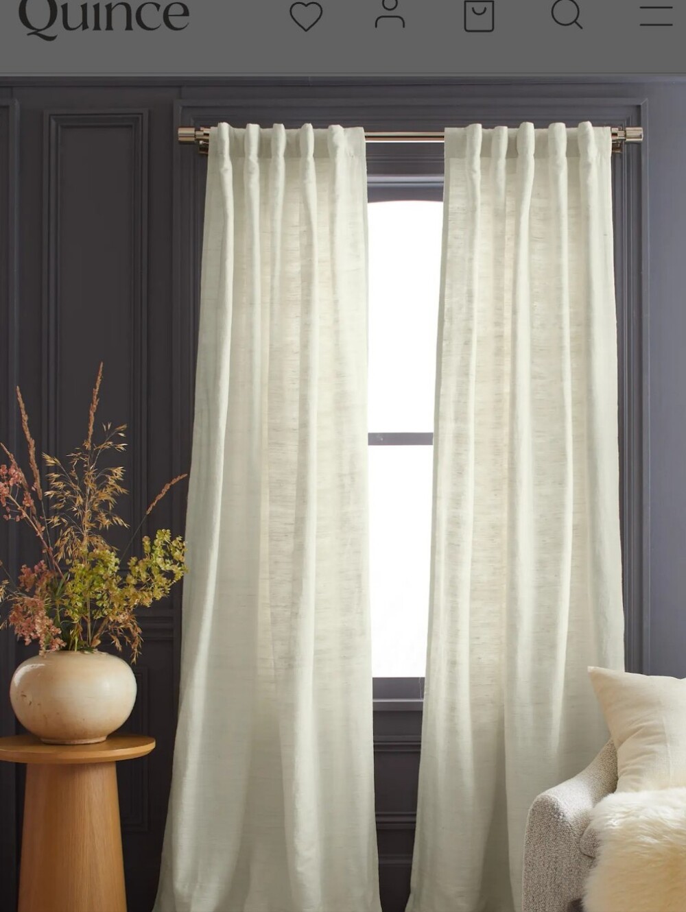 Quince Cream Set Ivory Neutral Pair Curtain 48x96 2 Panels